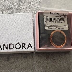 New Pandora Rose Gold Plated Wishbone Ring